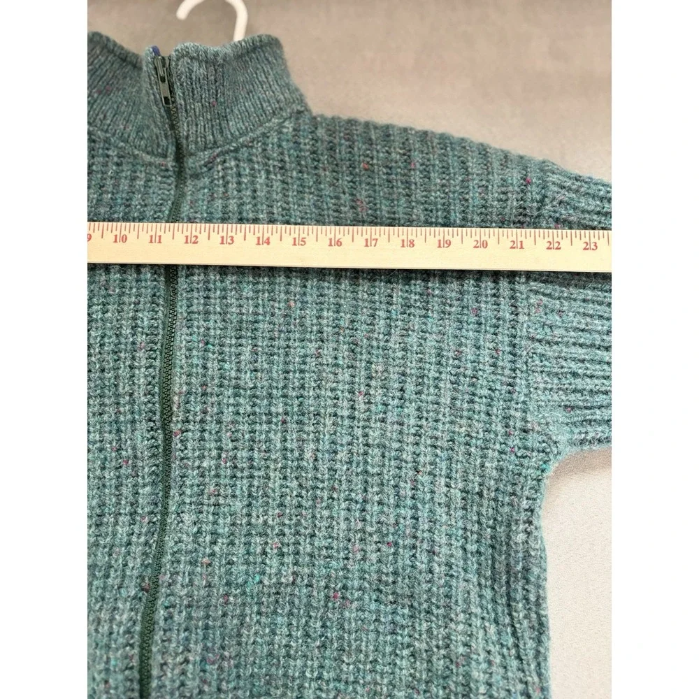 VTG 90s REI Men Wool Full Zip Cardigan L Chunky Pockets High Collar Outdoor Gorp